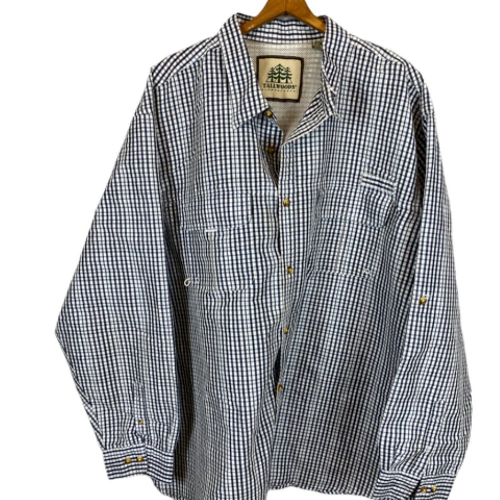 Tallwoods Element Wear Blue/white Plaid Button up 3xlt MAKE OFFER